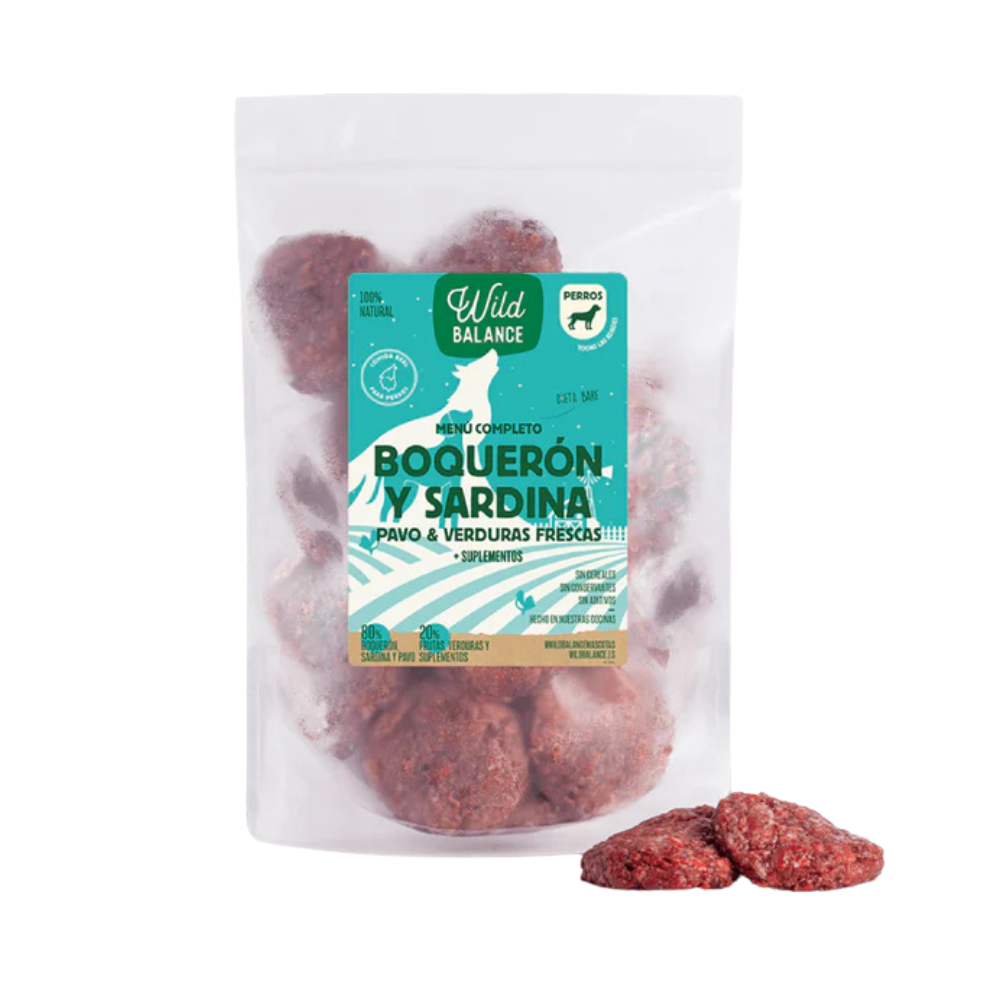 Menú completo BARF - BOQUERÓN SARDINA Y PAVO
