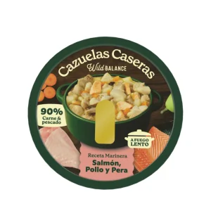 Cazuela casera de Salmón, Pollo y Pera para perros 280g